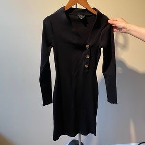 TOPSHOP Petite Bodycon Black Dress